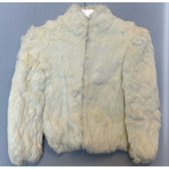 Caravelle Jackets & Blazers - Princess Caravelle Coat Womens 12 Ivory Real Rabbit Fur